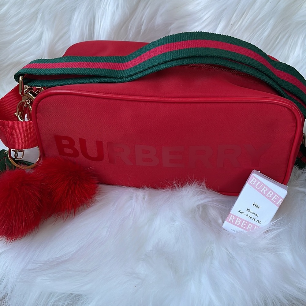 Burberry up-cycled red nylon crossbody NWOT - Picture 6 of 15